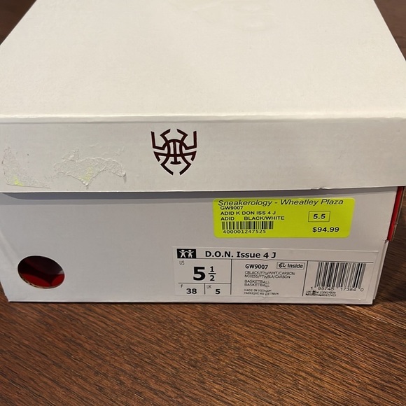 NWT Adidas Lightstream Kids D.O.N Issue 4 Basketball Black Sneakers Size 5.5 - Picture 8 of 8